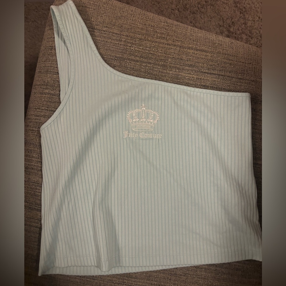 Juicy Couture Light Blue One-Shoulder Top